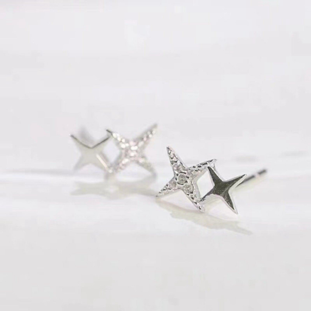 1Ct Round Cut Lab Created Diamond Star Stud Earrings 925 Sterling